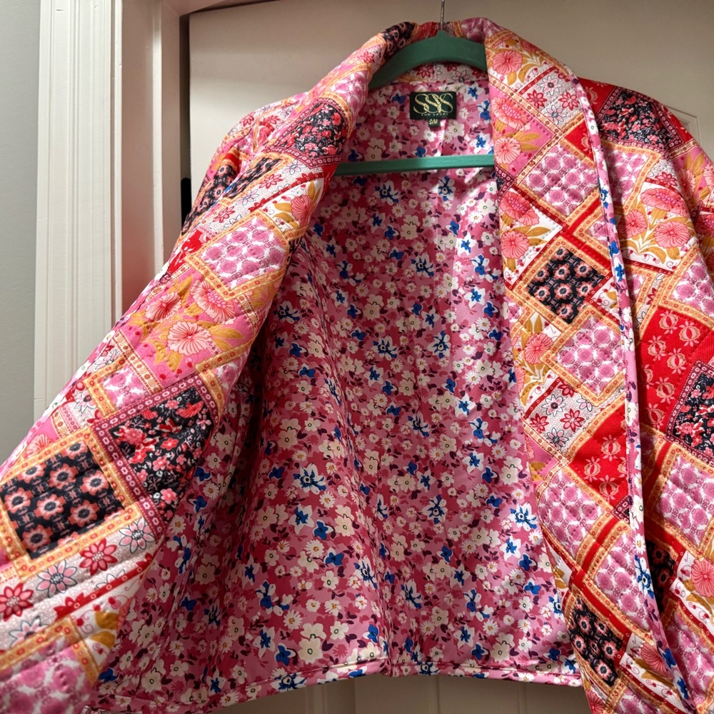 Vibrant Patchwork Varsity Jacket - image 3